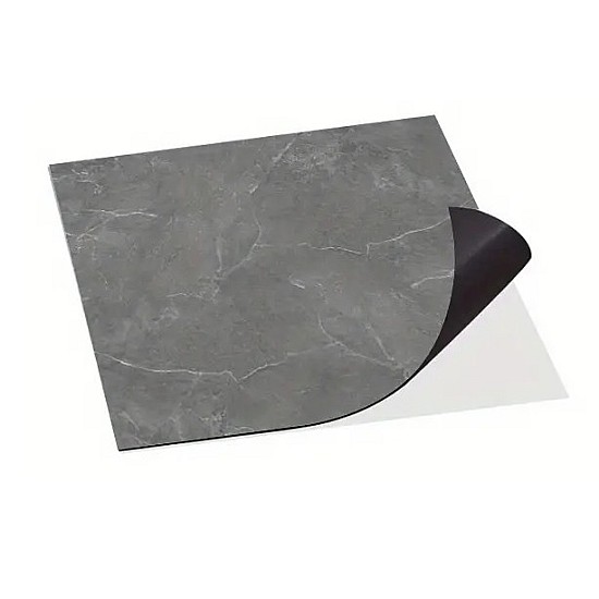 Set 10 placi autoadezive pentru pardoseala sau perete tip marmura culoare gri inchis   60x60 cm