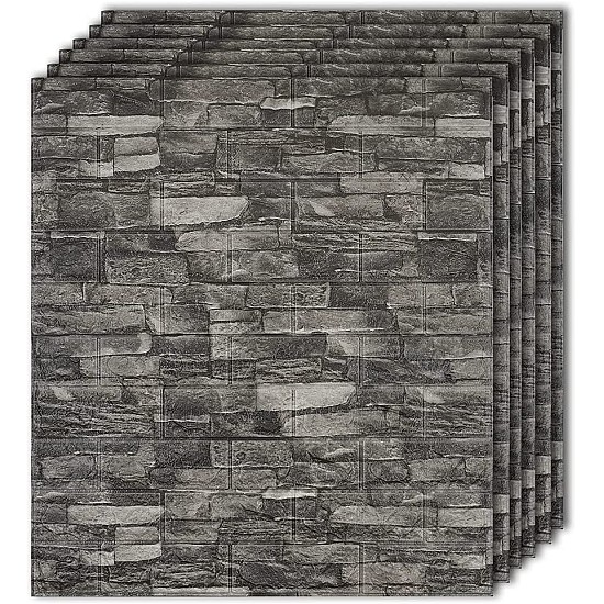 Set 10 buc tapet autoadeziv din spuma moale ,70x77 cm ,gri