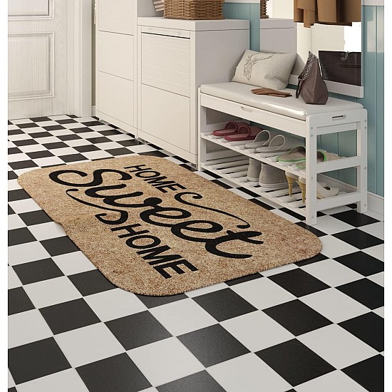 Set 12 placi autoadezive 30x30 cm rezistente la apa ,pentru gresie si faianta , model alb+negru