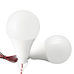Set 2 Becuri LED 7W 12V cu Cablu și Clești Baterie Auto