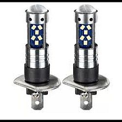 Set 2 Becuri Auto LED H1 cu Lupa 60W, 27 SMD, 12V, 6000K, 7000lm