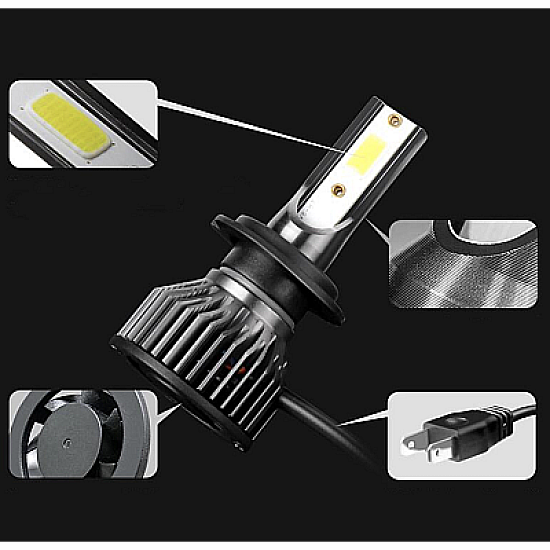 Set 2 becuri LED auto F2 H1 putere 100W temperatura 6000K lumina alba rece 12000 lumeni XL