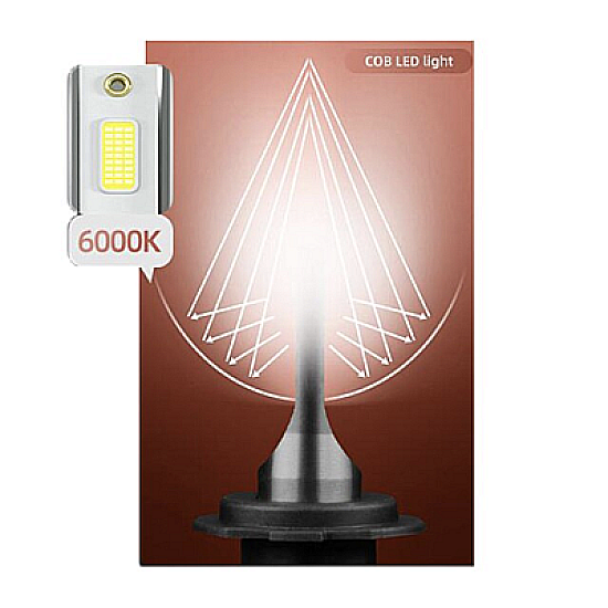 Set 2 becuri LED auto F2 H1 putere 100W temperatura 6000K lumina alba rece 12000 lumeni XL