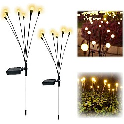 Set 2 decoratiuni solare led cu 6 bulbi ,Alb cald ,model licurici