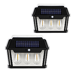 Set 2 Lampi Solare Perete LED 3 Becuri cu Senzori