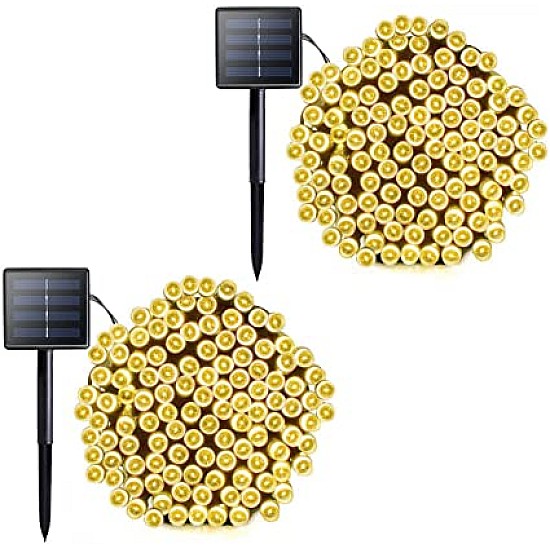 Set 2 Instalatii 300 leduri, 30 metri, Incarcare solara, diverse culori