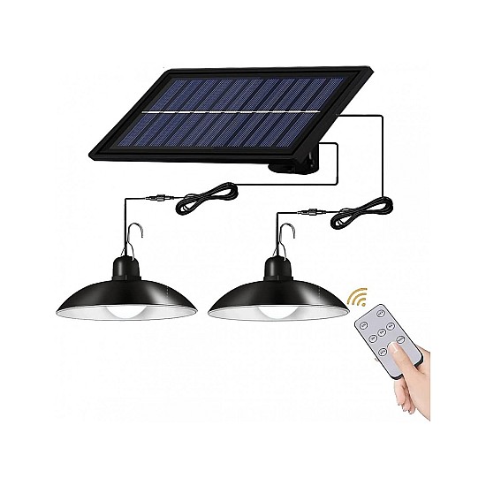 Set 2 lampi cu incarcare solara, telecomanda,  XF-707-2 