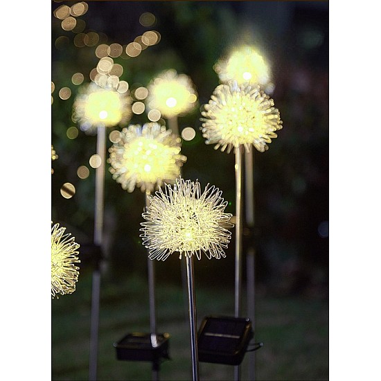 Set 2 Lampi Solare Papadie Alb Cald pentru Gradina