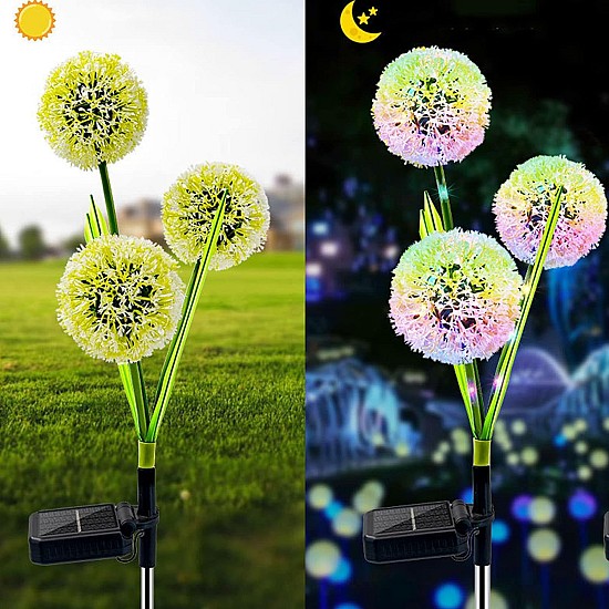 Set 2  Lampi Solare Decorative cu Flori de Păpădie 