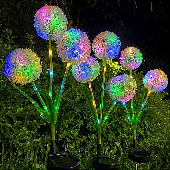 Set 2  Lampi Solare Decorative cu Flori de Păpădie 