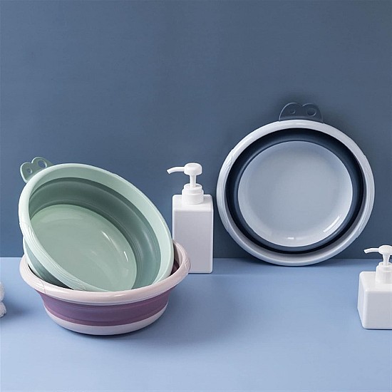 Set 2 ligheane pliabile 6L/4L pentru baie, voiaj, bebeluși, compact, 39/35 cm