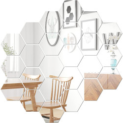 Oglinzi decorative cu forma hexagonala , set 24 buc 