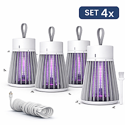 Set 4 bucati Lampa UV Anti-Insecte Portabila, 1.2W, Reincarcabila USB, 1200mAh, Curea Suspendare