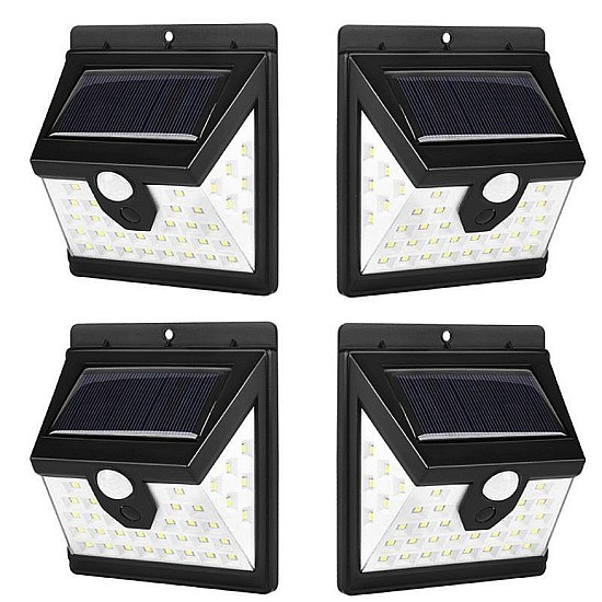 Set 4 Lampi Solare SMART cu 40 LED-uri, Senzor de Lumina și Mișcare