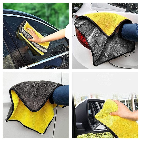 Set 5 lavete microfibră pentru mașină, ultra-absorbante, ideale pentru curățare, uscare