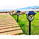Set 6 lampi solare pentru gradina tip felinar, negru