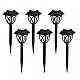 Set 6 lampi solare pentru gradina tip felinar, negru