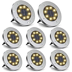 Set 8 x lampa solara cu 4 LED si senzor de lumina cu fixare in sol