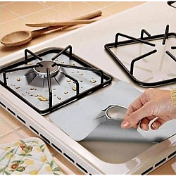 Protecție din aluminiu pentru gătit + Set 4 folii detasabile de protectie pentru aragaz, usor de spalat