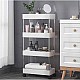 Set 2 Suporturi pentru Depozitare cu 4 Rafturi, Tip Carucior Modular pentru Baie si Bucatarie