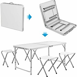 Set masa pliabila pentru camping cu 4 scaune