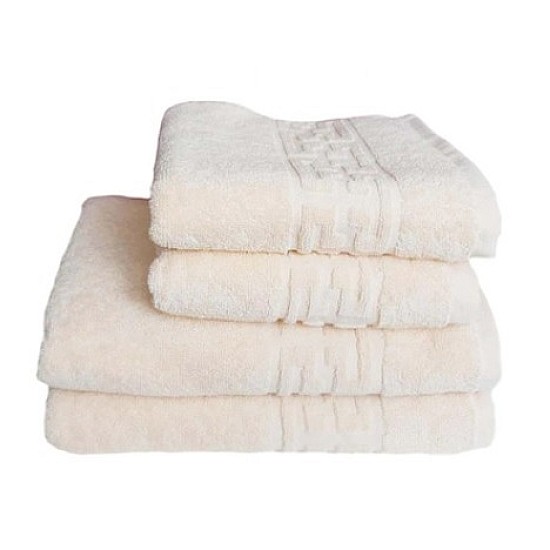 Set 4 prosoape groase si pufoase, bumbac, model grecesc 400gr/mp