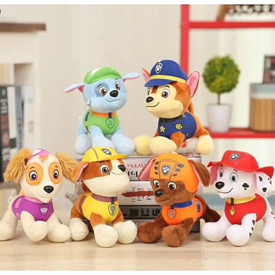Set jucarii de plus Paw Patrol, 6 buc, 20 cm