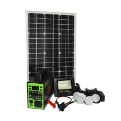 Sistem KIT iluminare LED cu panou solar 4 becuri