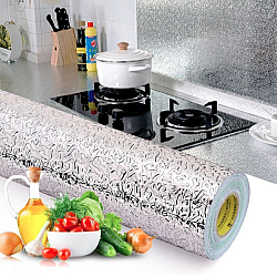 ​FOLIE DE ALUMINIU AUTOADEZIVA BUCATARIE 60 X 200 CM, ARGINTIU