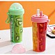 Sticla cu 2 compartimente si 2 paie pentru bauturi, 600 ml 