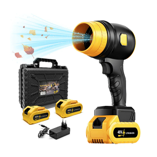 Suflanta aer portabila 34000 RPM cu 2 acumulatori 48V pentru uscare masina si frunze
