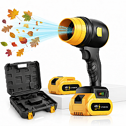 Suflanta aer portabila 34000 RPM cu 2 acumulatori 48V pentru uscare masina si frunze