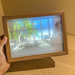 Tablou cu desene tip lampa de veghe 22x32 cm