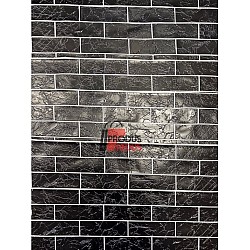 Set 5 Bucati tapet autoadeziv 3 d 30X60 cm model caramida culoare neagra