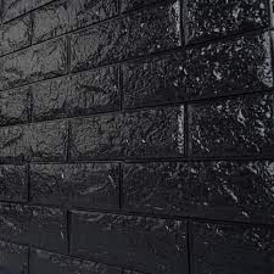 Set 10 buc tapet autoadeziv din spuma moale ,70x77 cm ,model caramida neagra