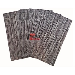 Set 5 Bucati tapet autoadeziv 3 d 30X60 cm model piatra bej-gri