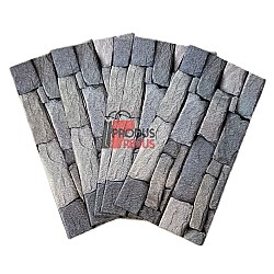 Set 5 Bucati tapet autoadeziv 3 d 30X60 cm model piatra gri-inchis/gri-deschis