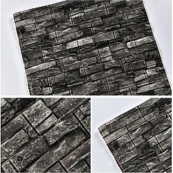 Tapet  autoadeziv model 3D  caramizi  Gri , 77 X 70 cm 