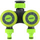 Timer flux apa pentru sistem de irigare dual, Kinzo, Plastic, Programare 0-120 min, Verde