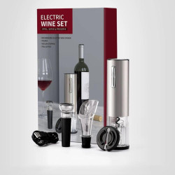 Set accesorii pentru vin cu tirbuson electric, 4 piese