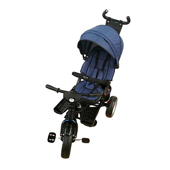 Tricicleta cu pozitie de somn, scaun reversibil, 8-36 luni,culoare albastru