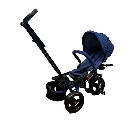 Tricicleta cu pozitie de somn, scaun reversibil, 8-36 luni,culoare albastru
