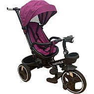 Tricicleta cu pozitie de somn, scaun reversibil, 8-36 luni cu 2 cosulete