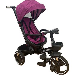 Tricicleta cu pozitie de somn, scaun reversibil, 8-36 luni cu 2 cosulete
