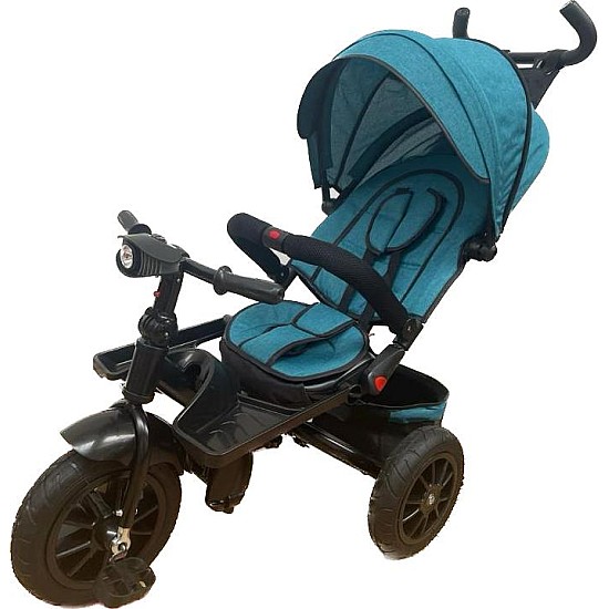 Tricicleta cu scaun reversibil si pozitie de somn 4 in 1 culoare verde