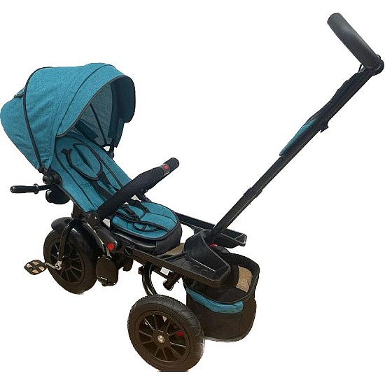 Tricicleta cu scaun reversibil si pozitie de somn 4 in 1 culoare verde