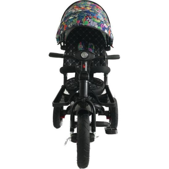 Tricicleta cu scaun reversibil si pozitie de somn 4 in 1 ,culoare negru/colorat