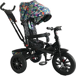 Tricicleta cu scaun reversibil si pozitie de somn 4 in 1 ,culoare negru/colorat