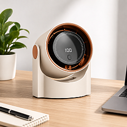 Mini Ventilator Smart cu Display Digital si Flux de Aer Puternic