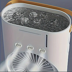 Ventilator portabil de birou cu umidificare prin pulverizare si telecomanda